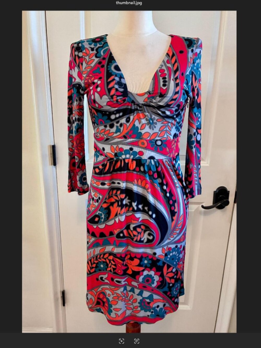 Tibi, Size Small, Multi Colored Paisley Print, Good Condition, 3/4 Sleeve